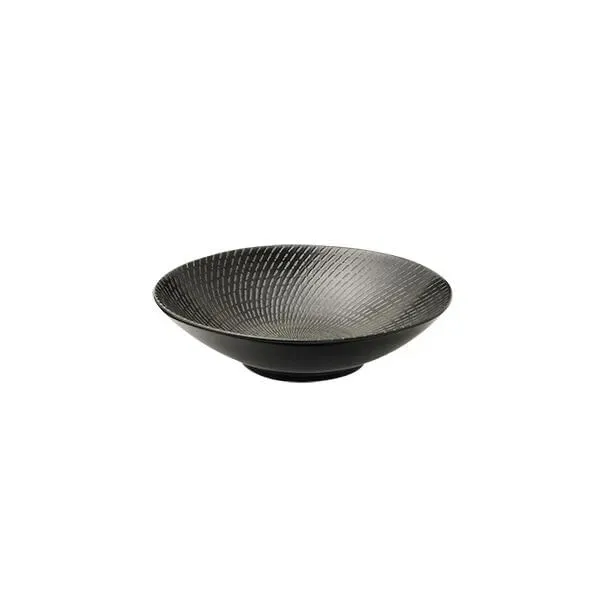 Round Bowl Black Swirl — 210mm